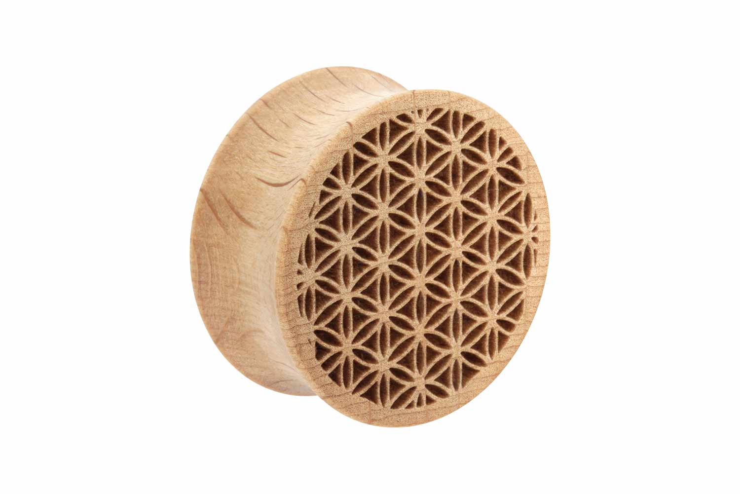 Holz Double Flared Plug BLUME DES LEBENS ++SALE++ von Piercingline